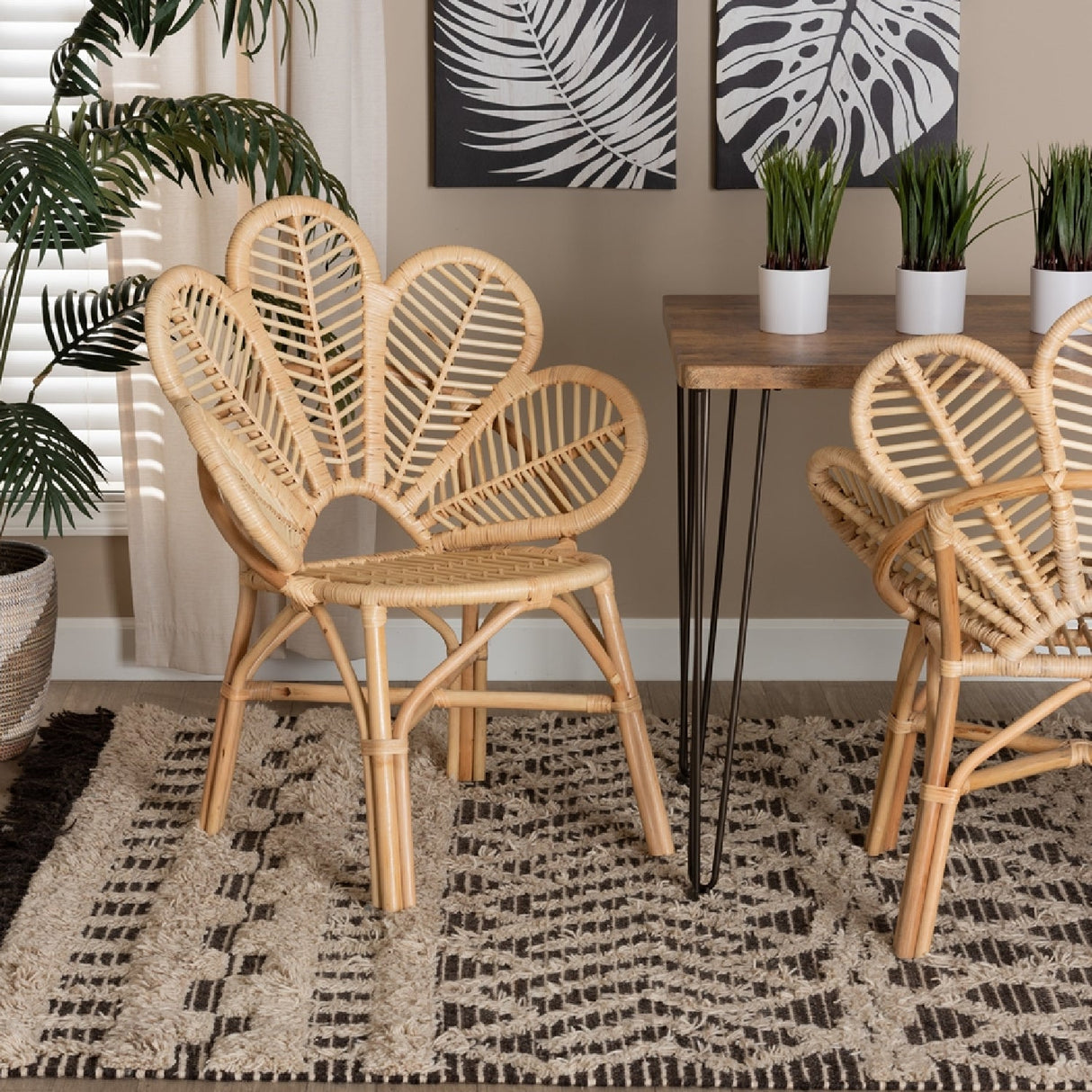 Modern European furniture - Flower Inspired Rattan Accent Chair - www.oroa.com