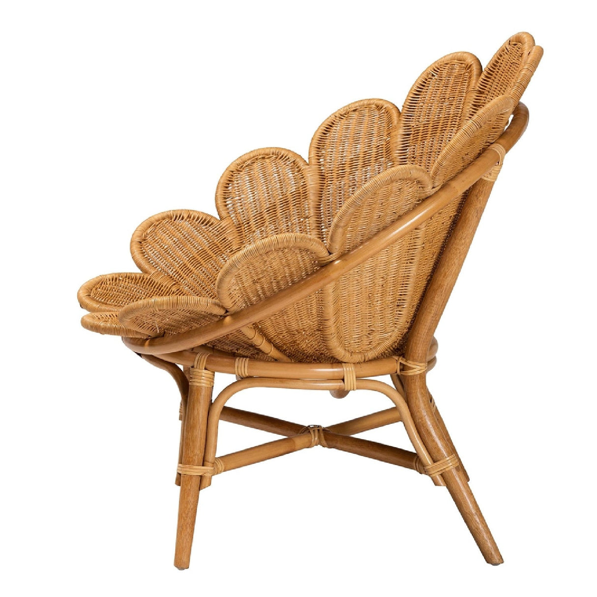 Modern European furniture - Scalloped Rattan Boho Accent Chair - www.oroa.com