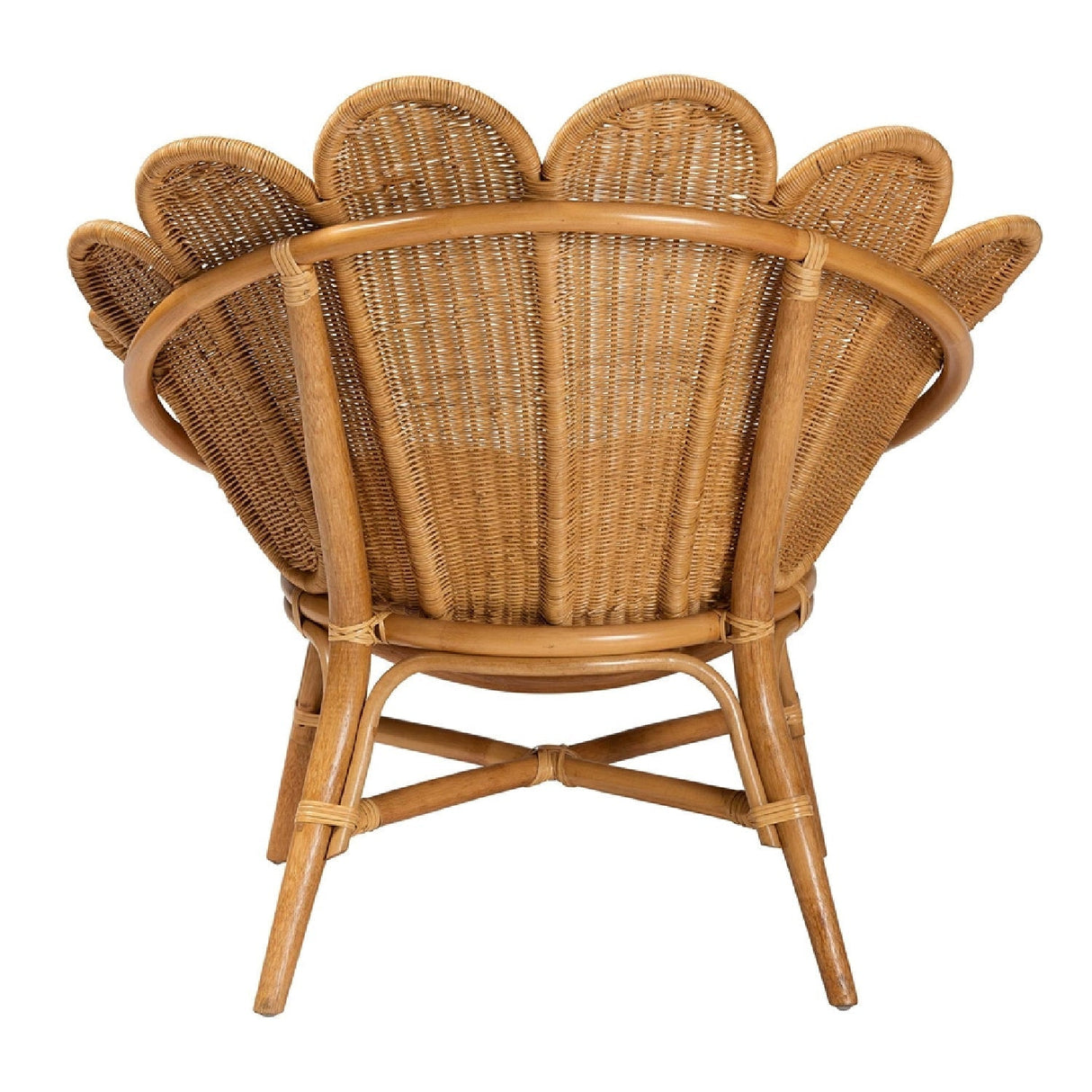 Modern European furniture - Scalloped Rattan Boho Accent Chair - www.oroa.com