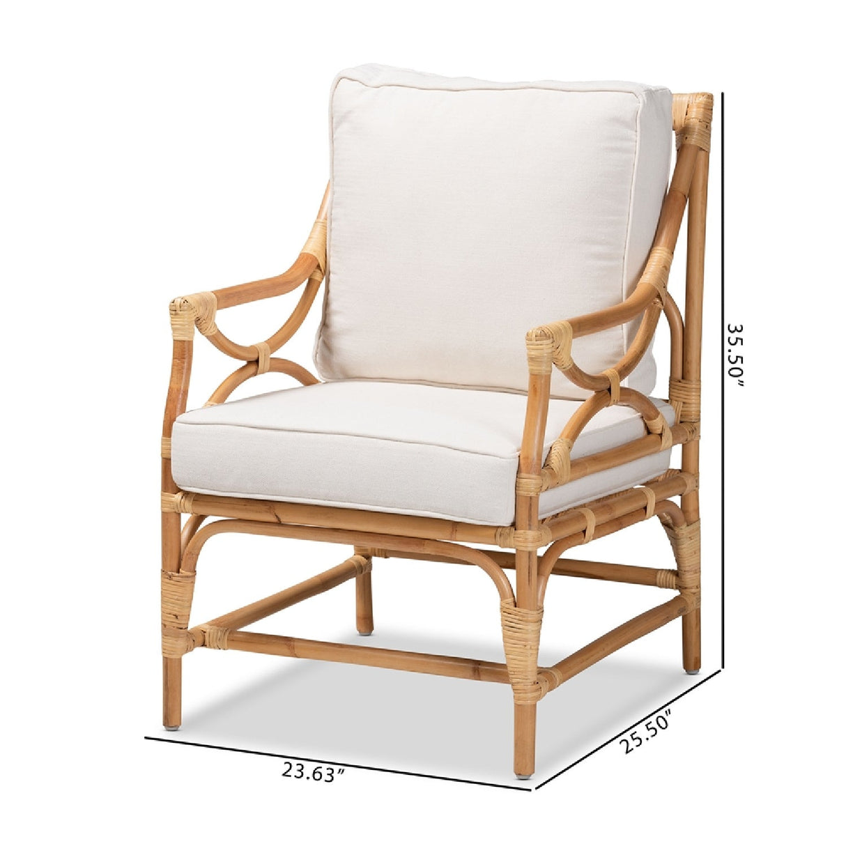 Modern European furniture - White Padded Rattan Accent Chair - www.oroa.com
