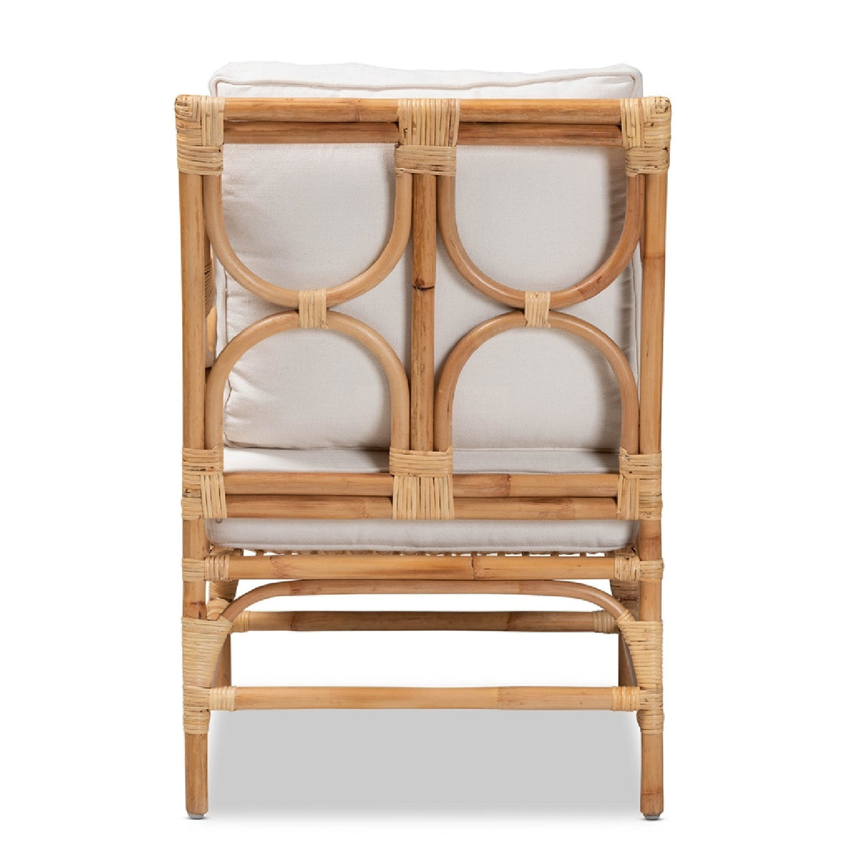 White Padded Rattan Accent Chair | Bali Loom Brandon | Oroa.com