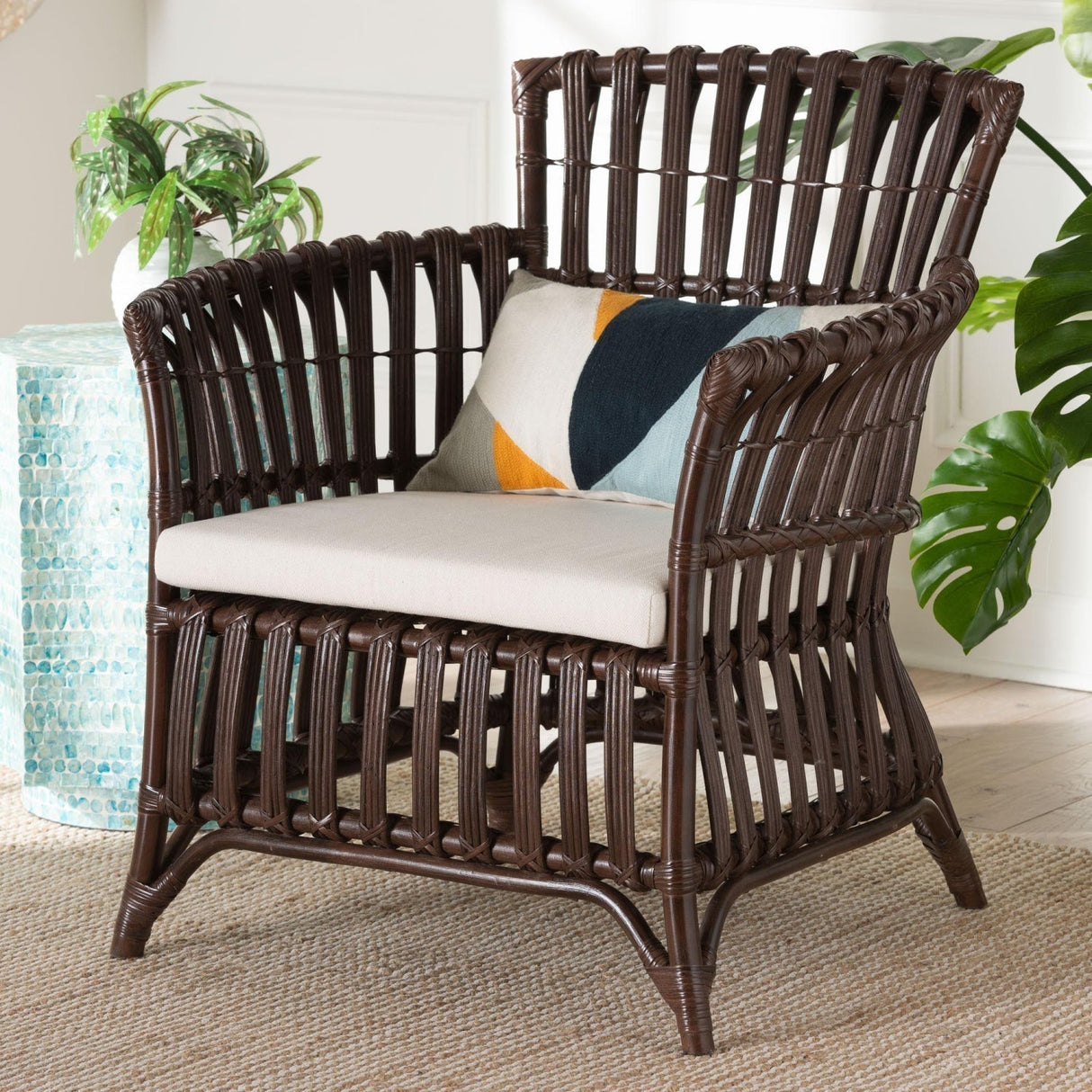 Modern European furniture - Dark Brown Bohemian Accent Chair - www.oroa.com