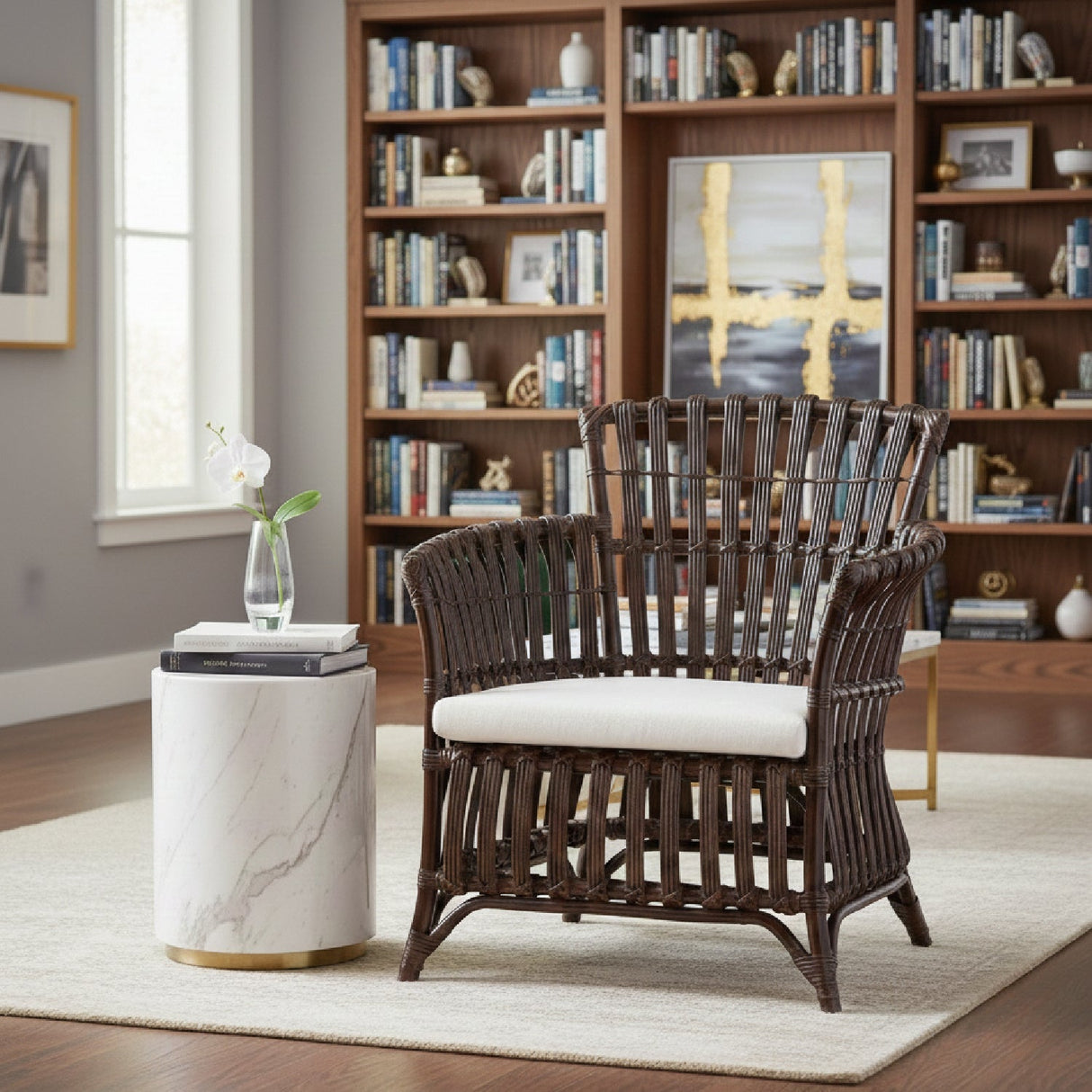 Modern European furniture - Dark Brown Bohemian Accent Chair - www.oroa.com
