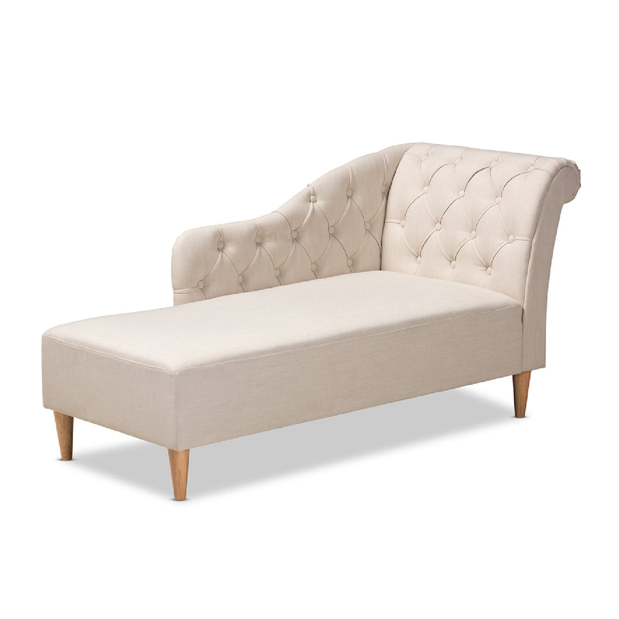 Modern European furniture - Scroll Back Tufted Chaise Lounge - www.oroa.com