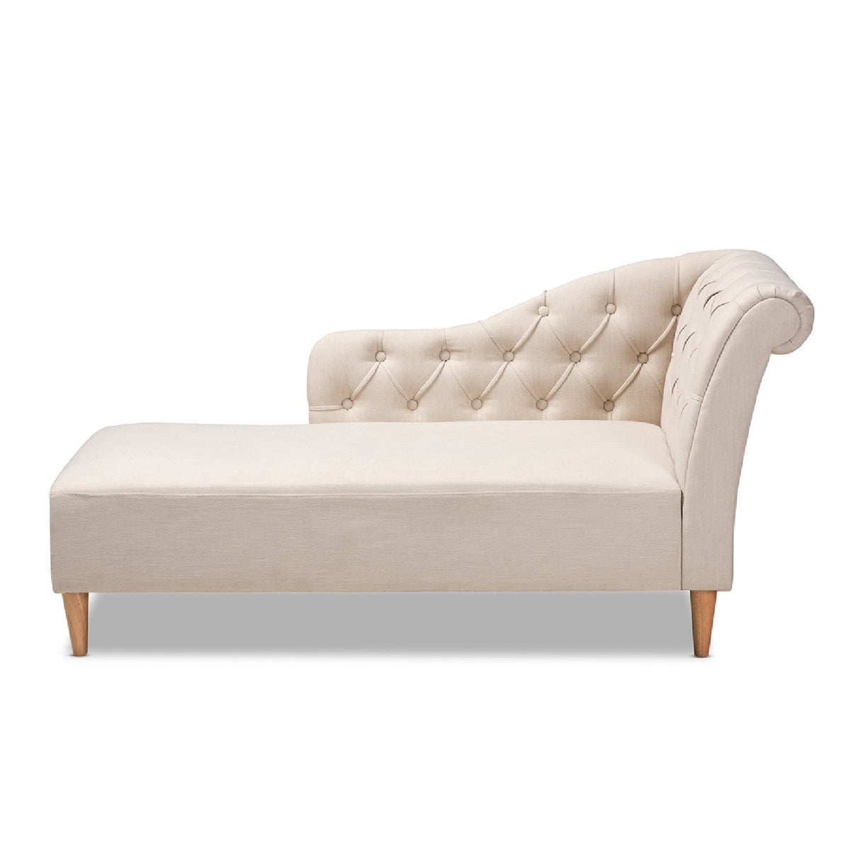 Modern European furniture - Scroll Back Tufted Chaise Lounge - www.oroa.com