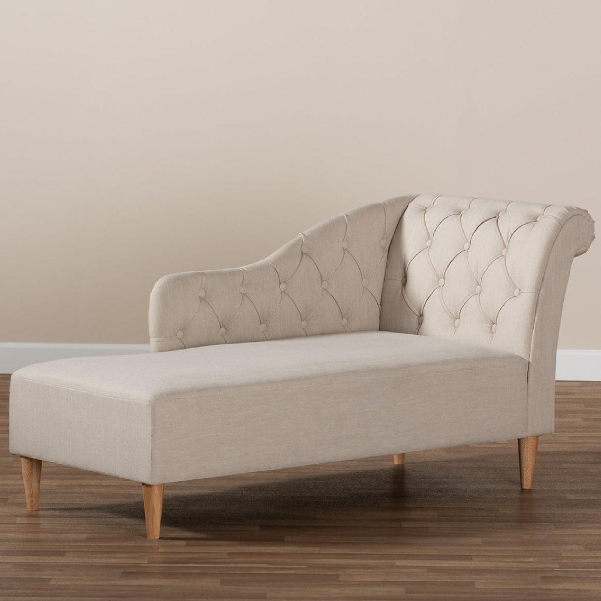 Modern European furniture - Scroll Back Tufted Chaise Lounge - www.oroa.com