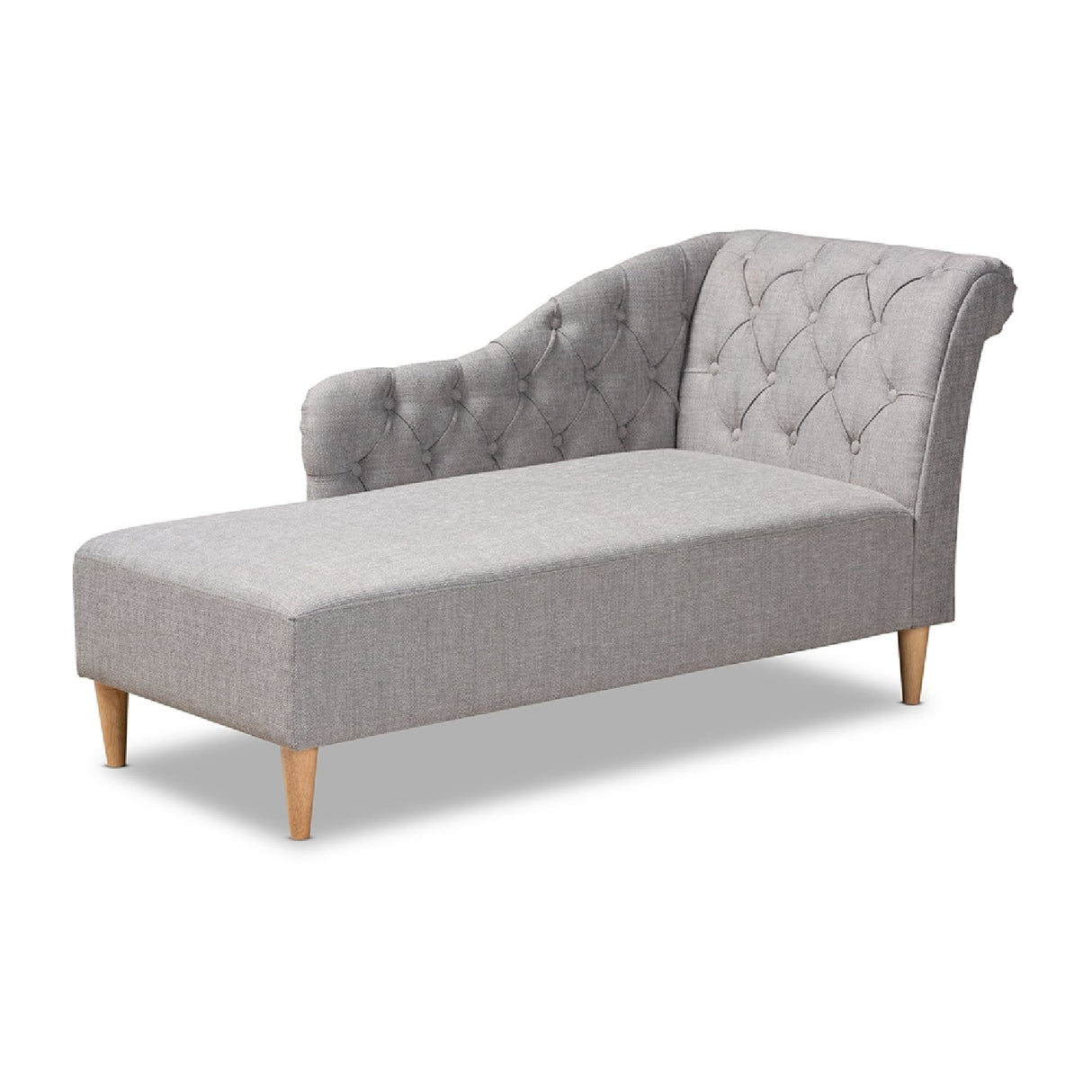 Modern European furniture - Scroll Back Tufted Chaise Lounge - www.oroa.com