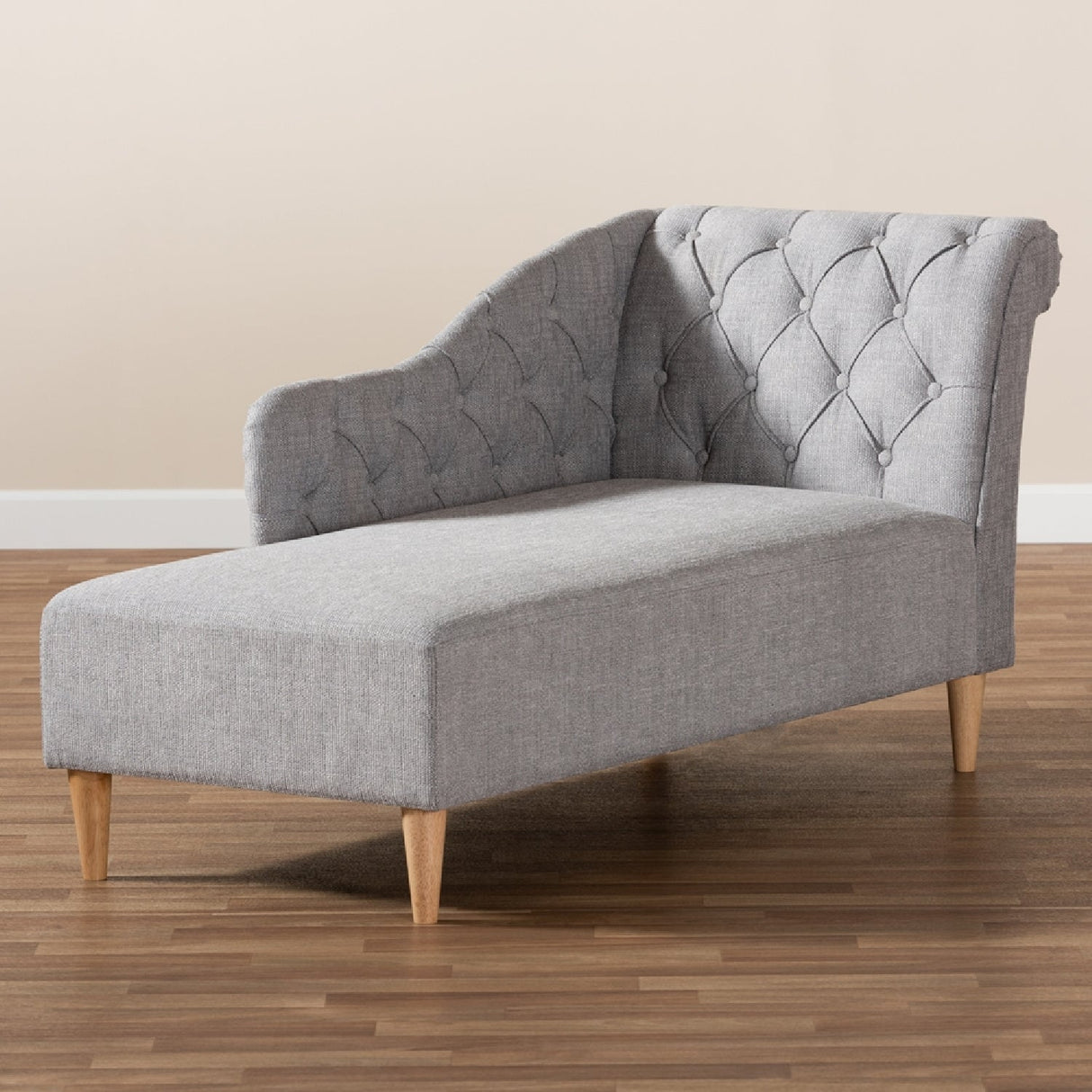 Modern European furniture - Scroll Back Tufted Chaise Lounge - www.oroa.com