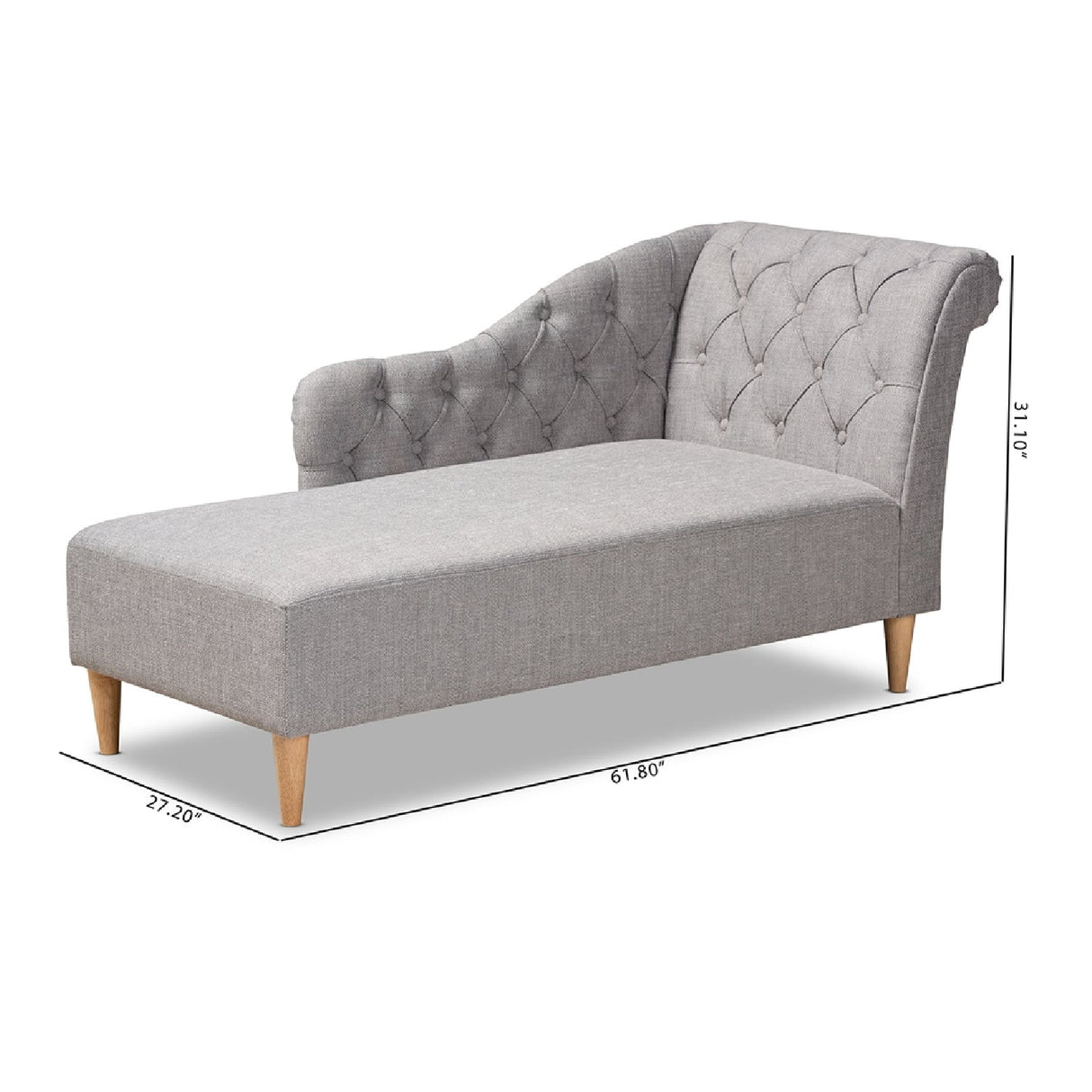 Modern European furniture - Scroll Back Tufted Chaise Lounge - www.oroa.com