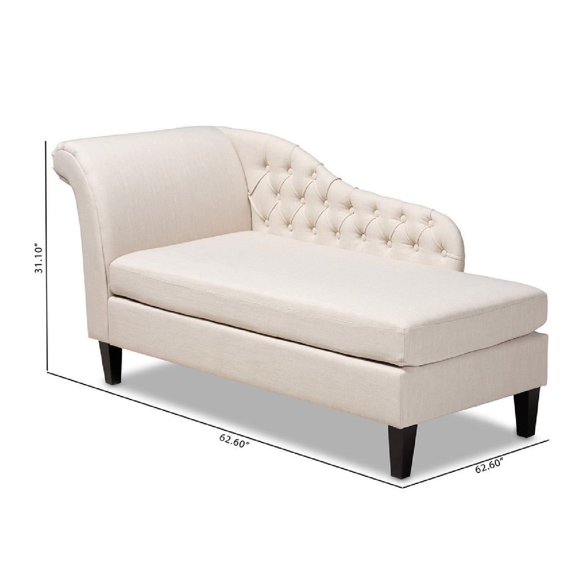 Modern European furniture - Tufted Fabric Chaise Lounge - www.oroa.com