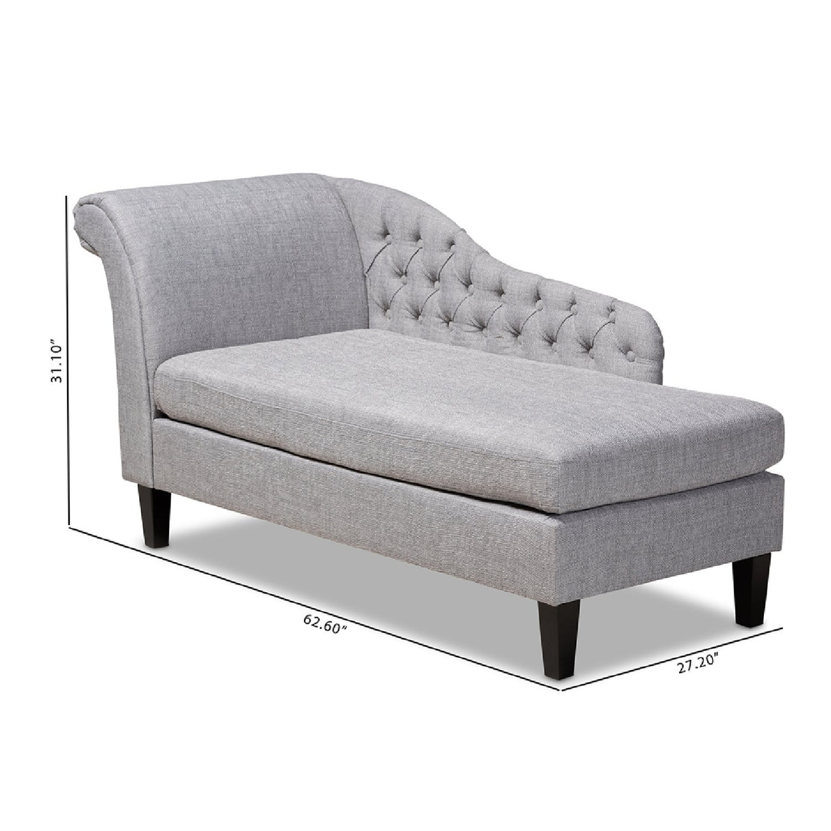 Modern European furniture - Tufted Fabric Chaise Lounge - www.oroa.com