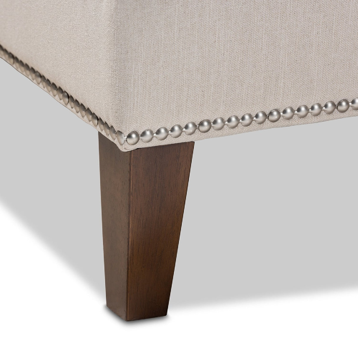 Modern European furniture - Beige Nailhead Trimmed Chaise Lounge - www.oroa.com