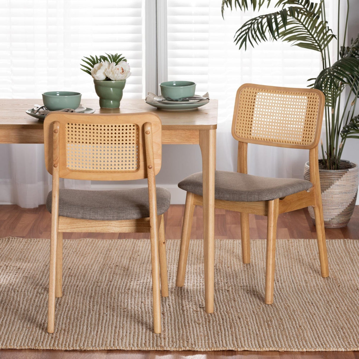 Modern European furniture - Woven Rattan Back Dining Chairs 2 - www.oroa.com