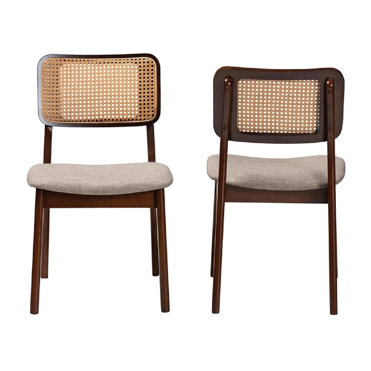 Woven Rattan Back Dining Chairs 2 | Bali Loom Dannon | Oroa.com