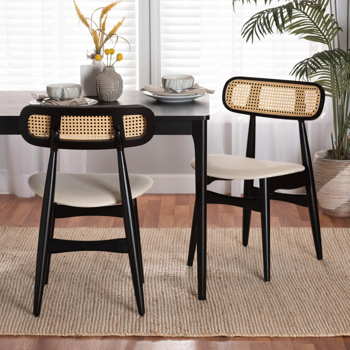 Modern European furniture - Black Wooden Dining Chairs 2 - www.oroa.com