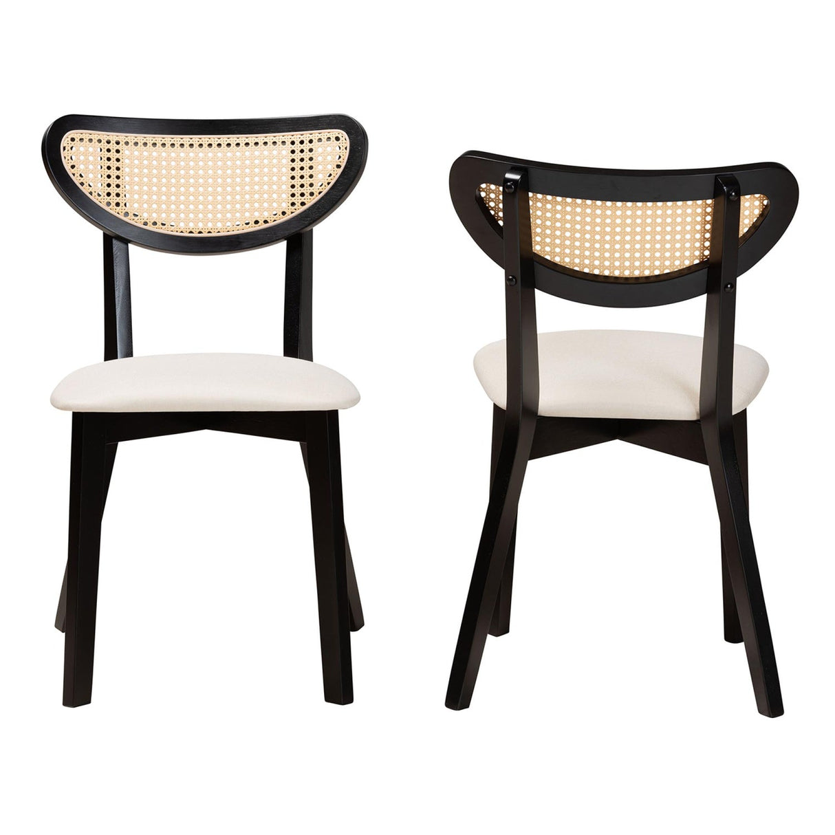 Crescent Rattan Back Dining Chairs 2 | Bali Loom Dannell | Oroa.com