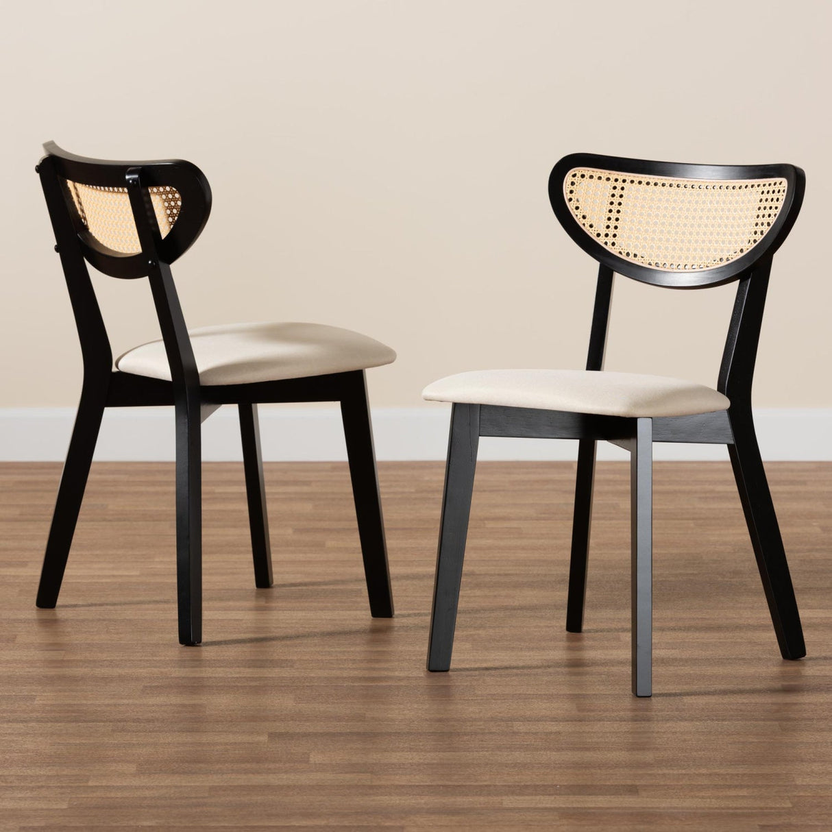 Crescent Rattan Back Dining Chairs 2 | Bali Loom Dannell | Oroa.com
