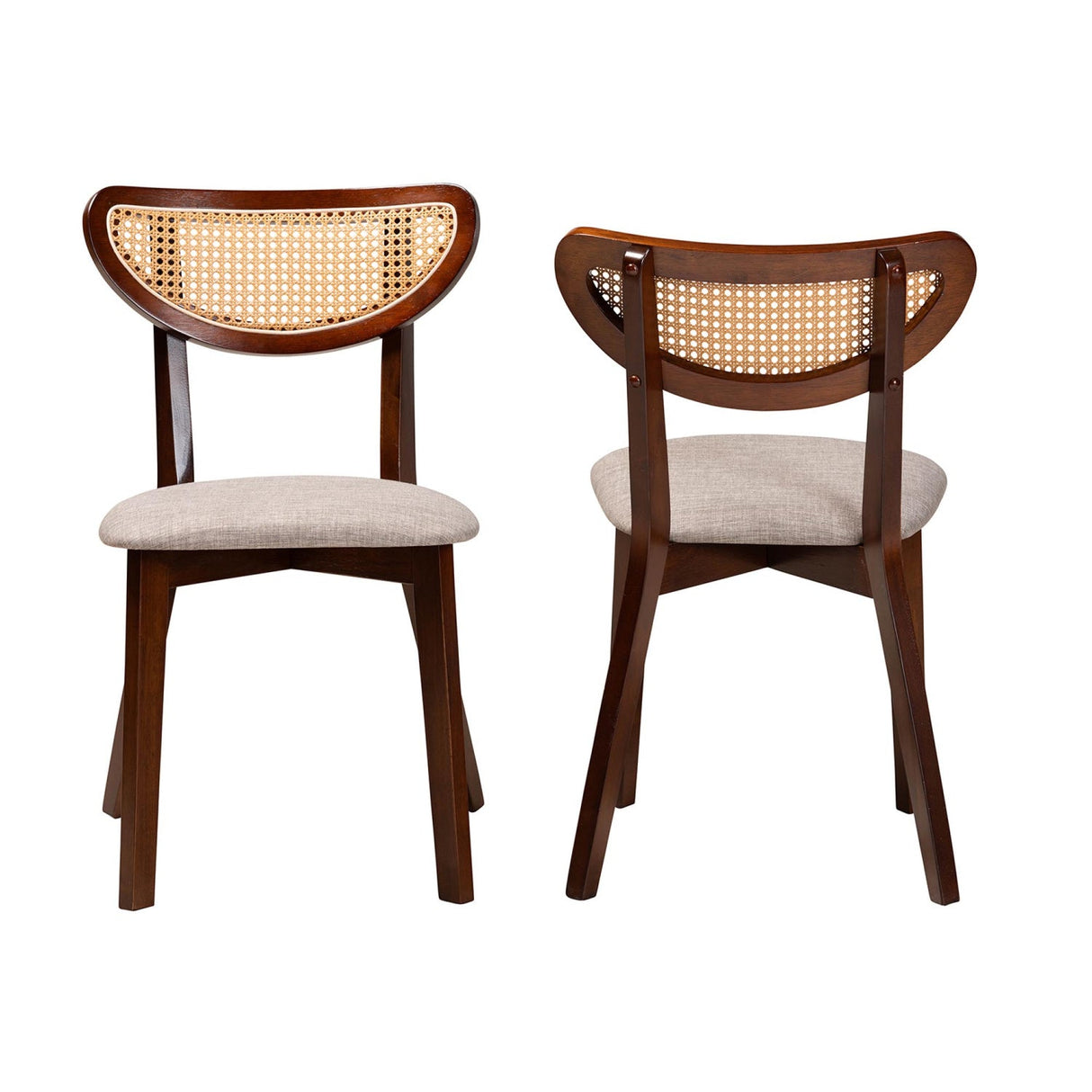 Crescent Rattan Back Dining Chairs 2 | Bali Loom Dannell | Oroa.com