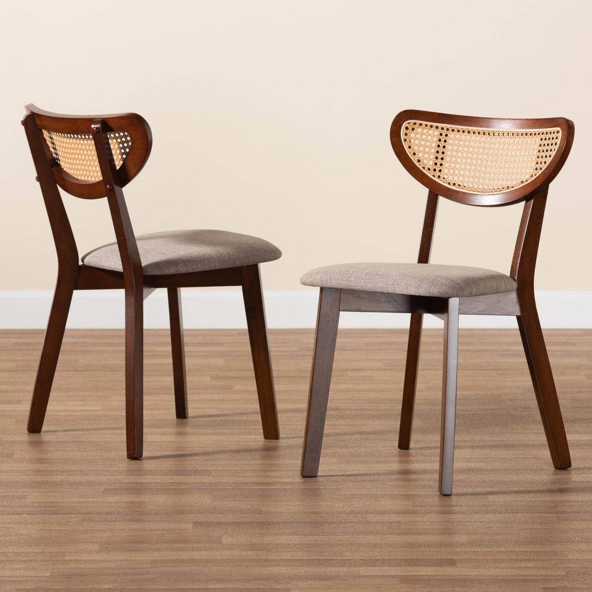 Crescent Rattan Back Dining Chairs 2 | Bali Loom Dannell | Oroa.com