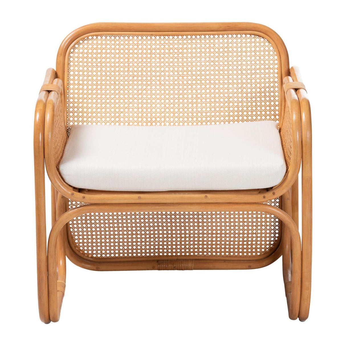 Modern European furniture - Rattan Cane Cushioned Lounge Chair - www.oroa.com