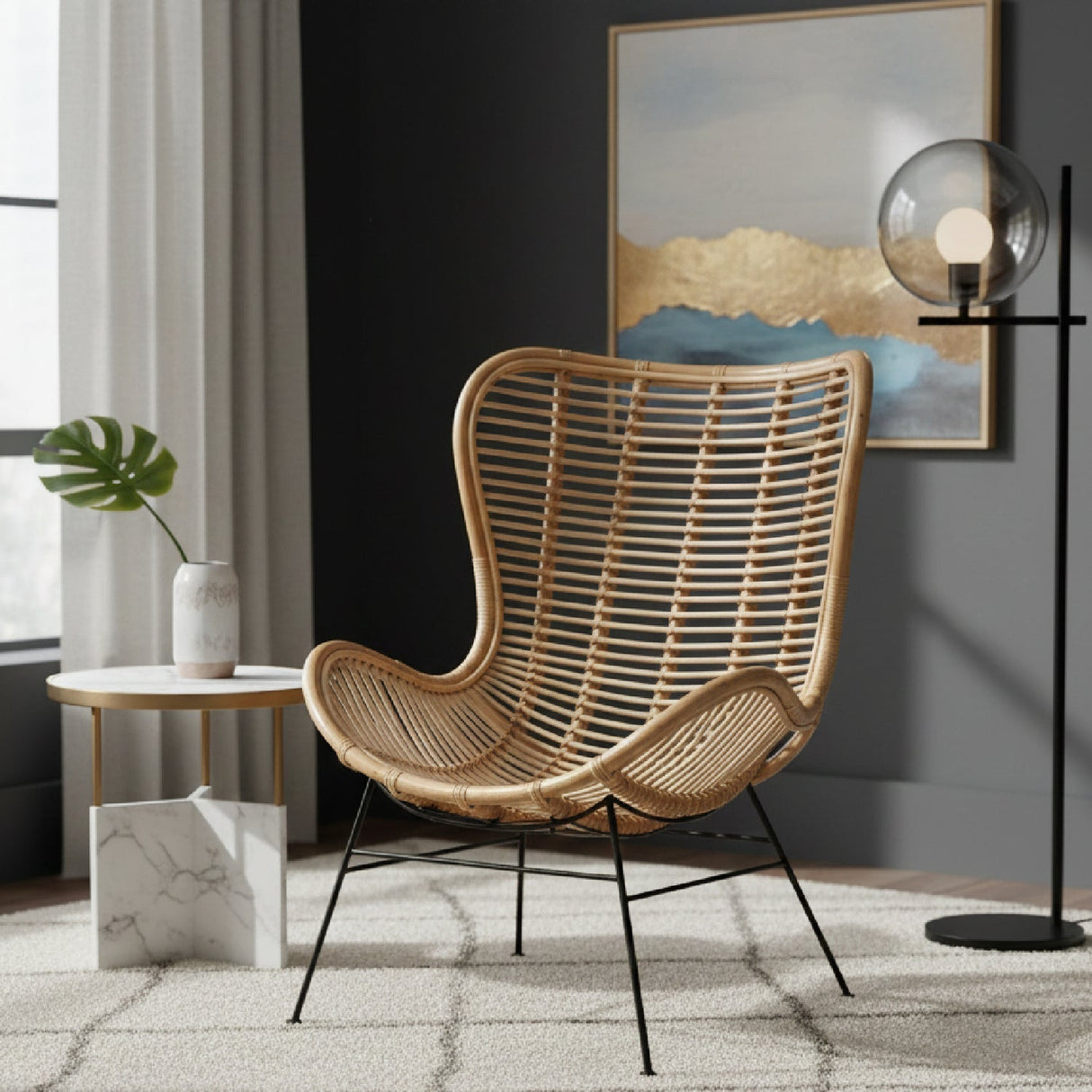 Modern European furniture - Rattan Bohemian Accent Chair - www.oroa.com