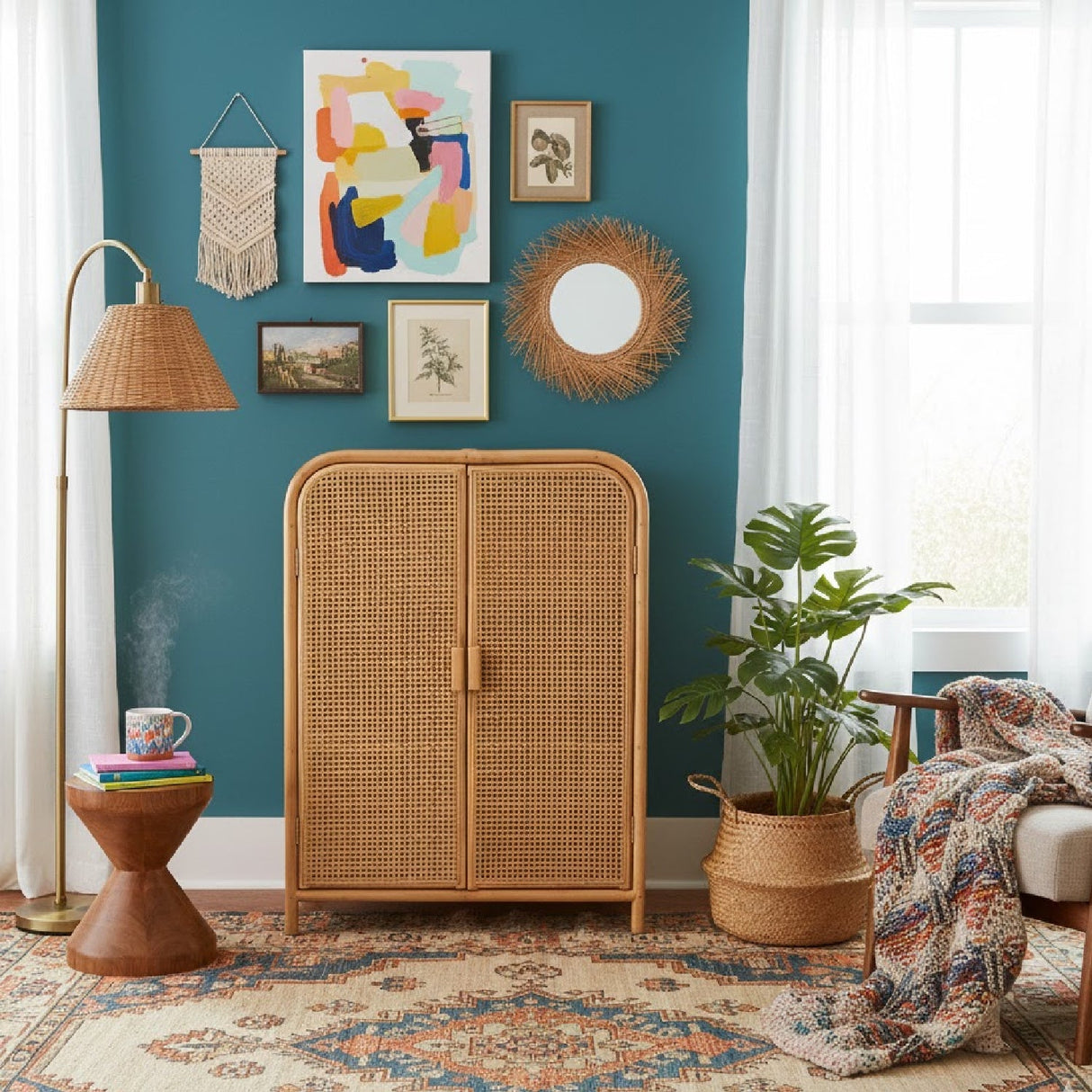 Modern European furniture - Rattan Bohemian Storage Cabinet - www.oroa.com