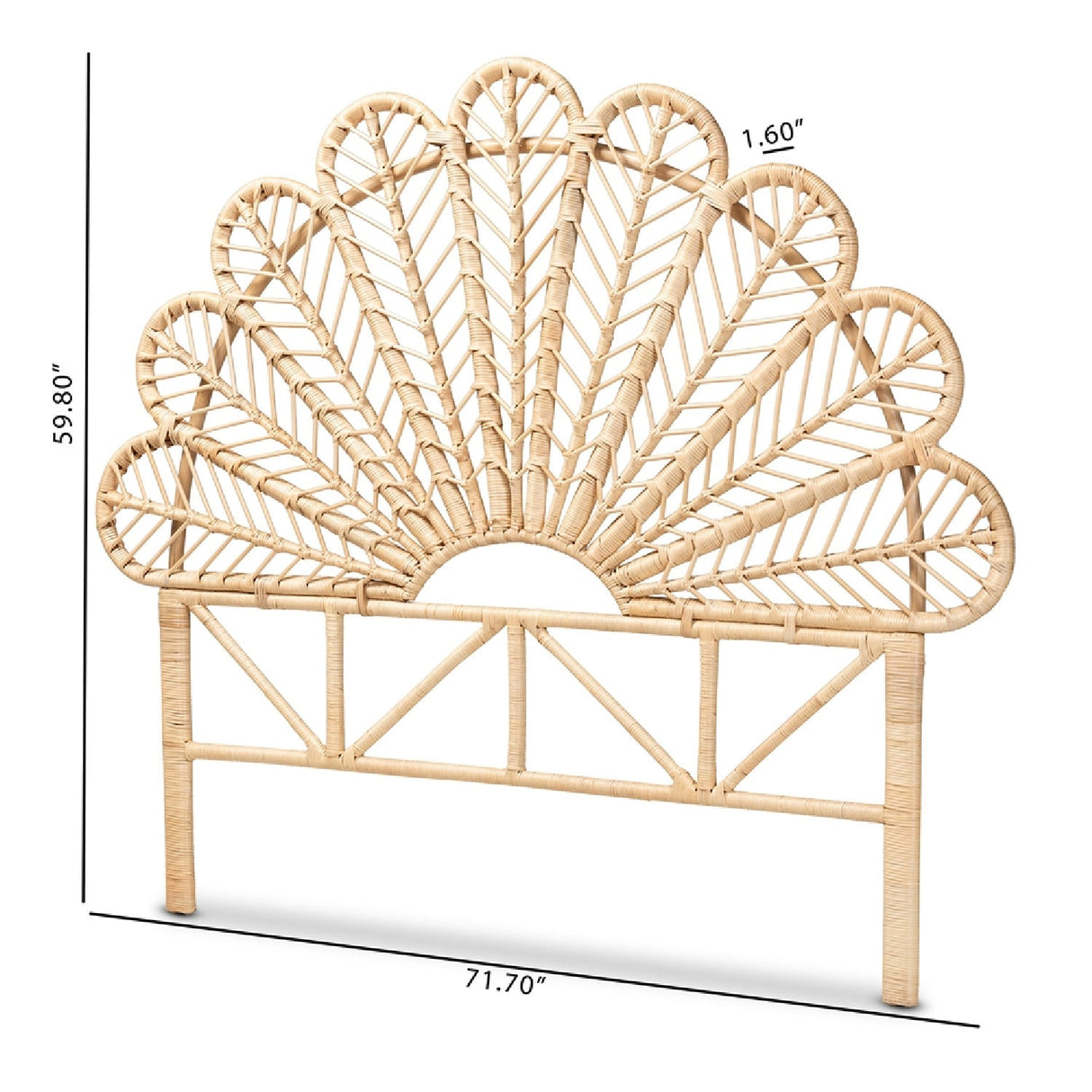 Modern European furniture - Rattan Rods Queen Size Headboard - www.oroa.com