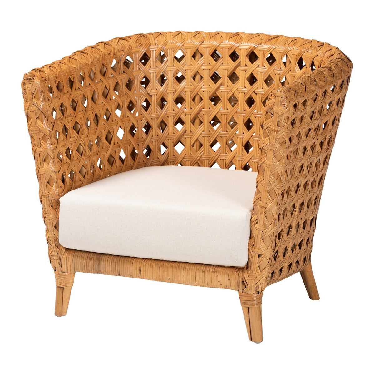 Modern European furniture - Diamond Weave Rattan Accent Chair - www.oroa.com