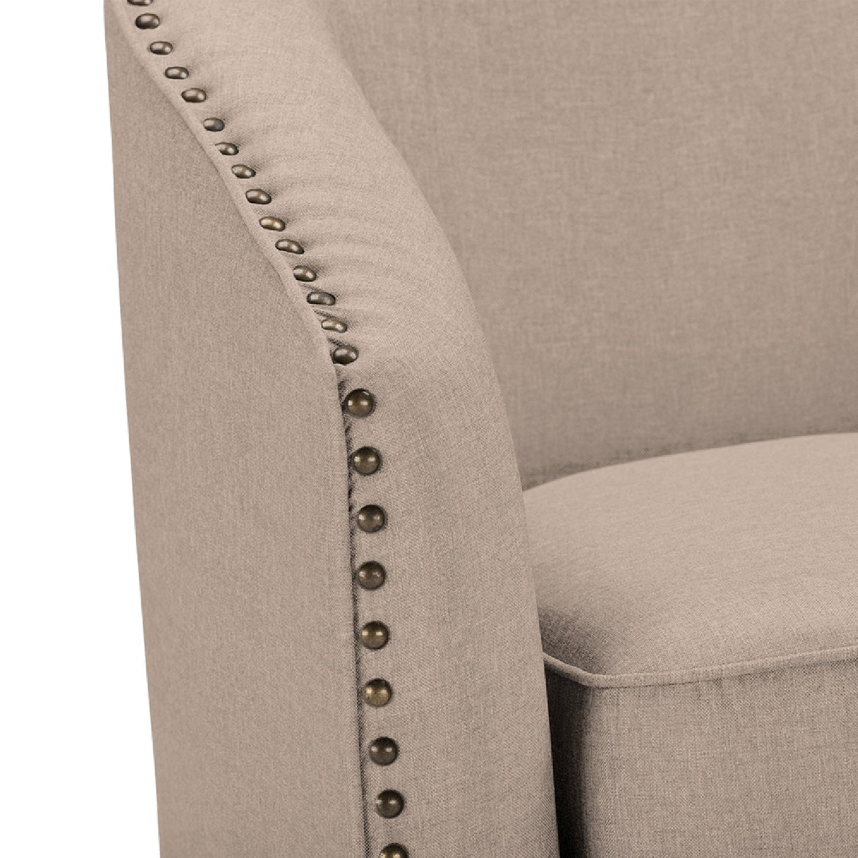 Modern European furniture - Beige Studded Swivel Tub Chair - www.oroa.com