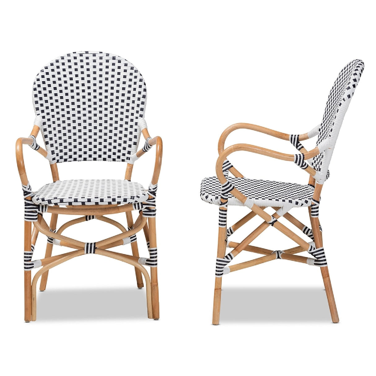 Contract furniture - Indoor Outdoor Two Toned Weaving Bistro Chairs 2 - www.oroatrade.com | Oroa.com