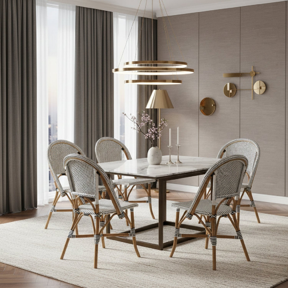 Contract furniture - White Weaving Indoor Outdoor Bistro Chair - www.oroatrade.com | Oroa.com