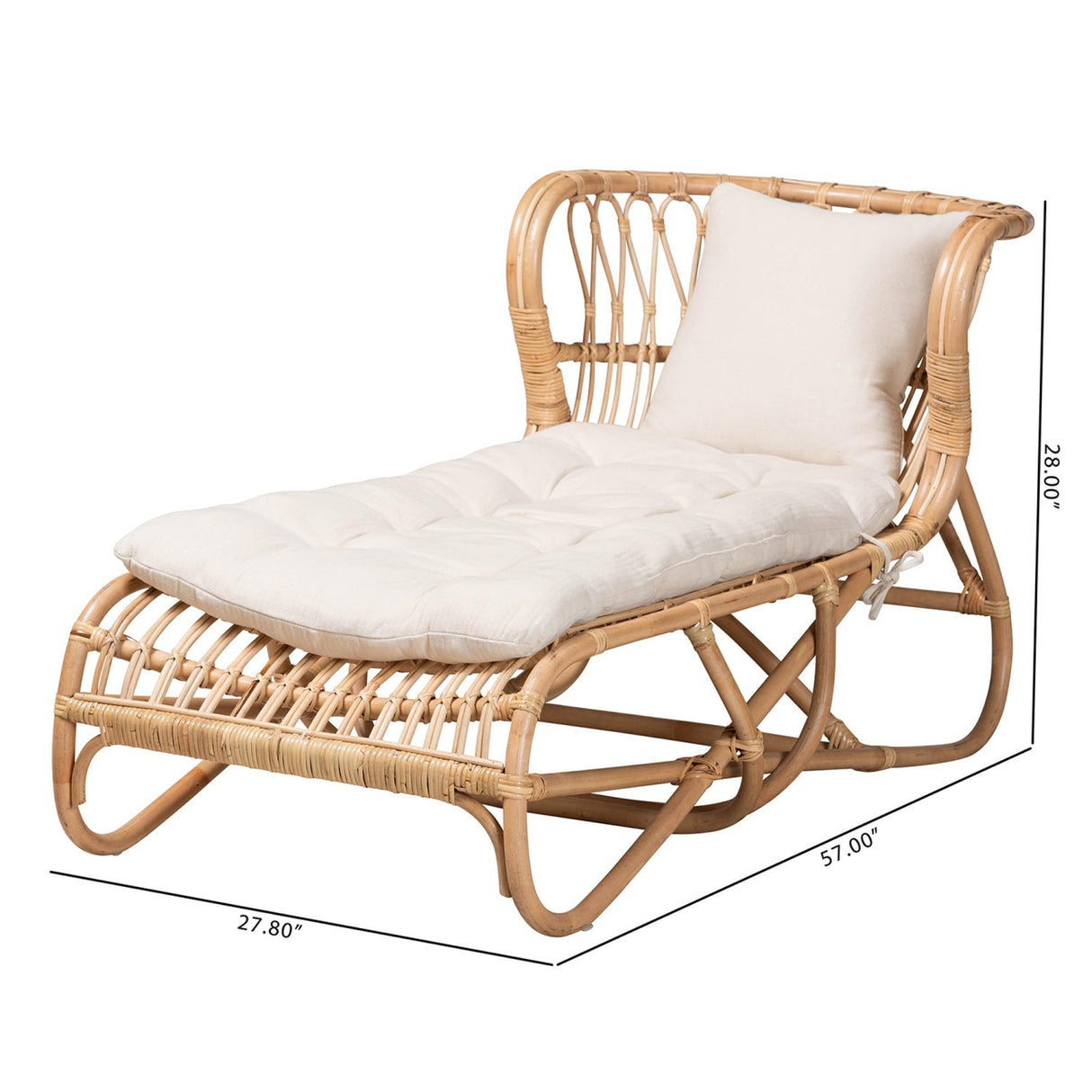 Modern European furniture - Brown Rattan Chaise Lounge - www.oroa.com