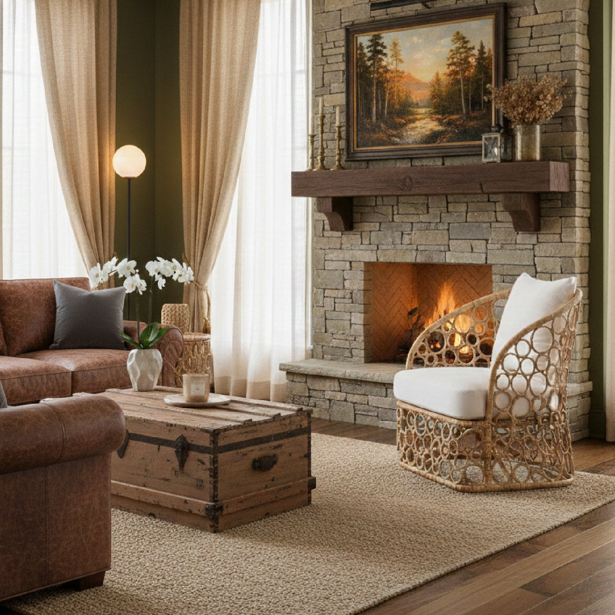 Modern European furniture - Sloped Arm Rattan Accent Chair - www.oroa.com