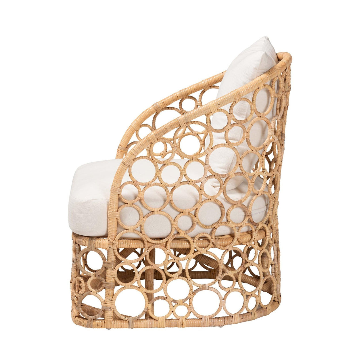 Modern European furniture - Sloped Arm Rattan Accent Chair - www.oroa.com