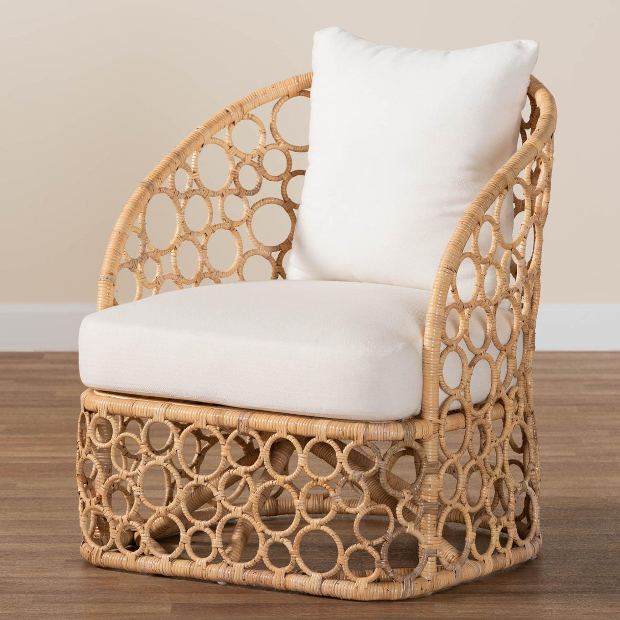 Modern European furniture - Sloped Arm Rattan Accent Chair - www.oroa.com