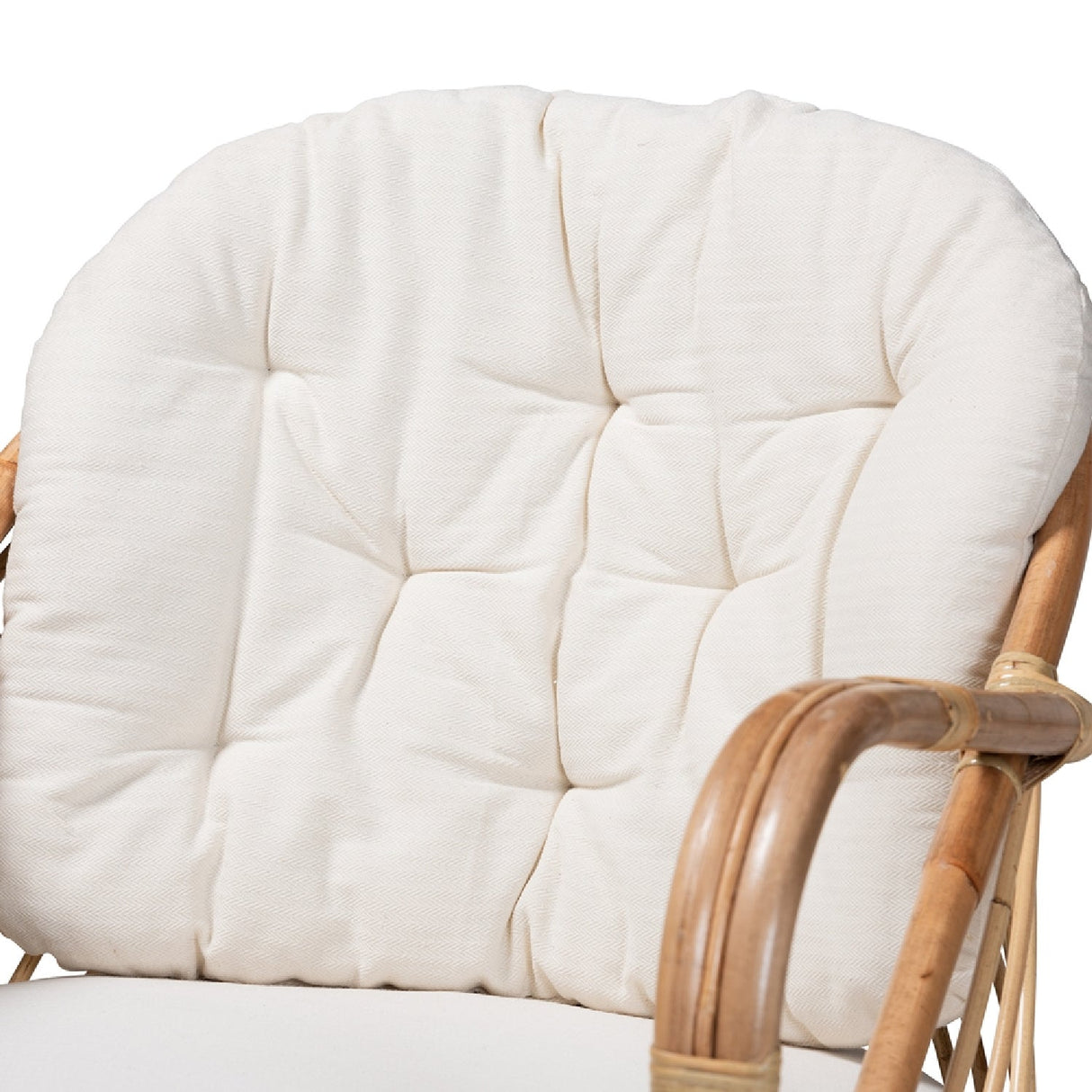 Modern European furniture - Natural Rattan Padded Lounge Chair - www.oroa.com