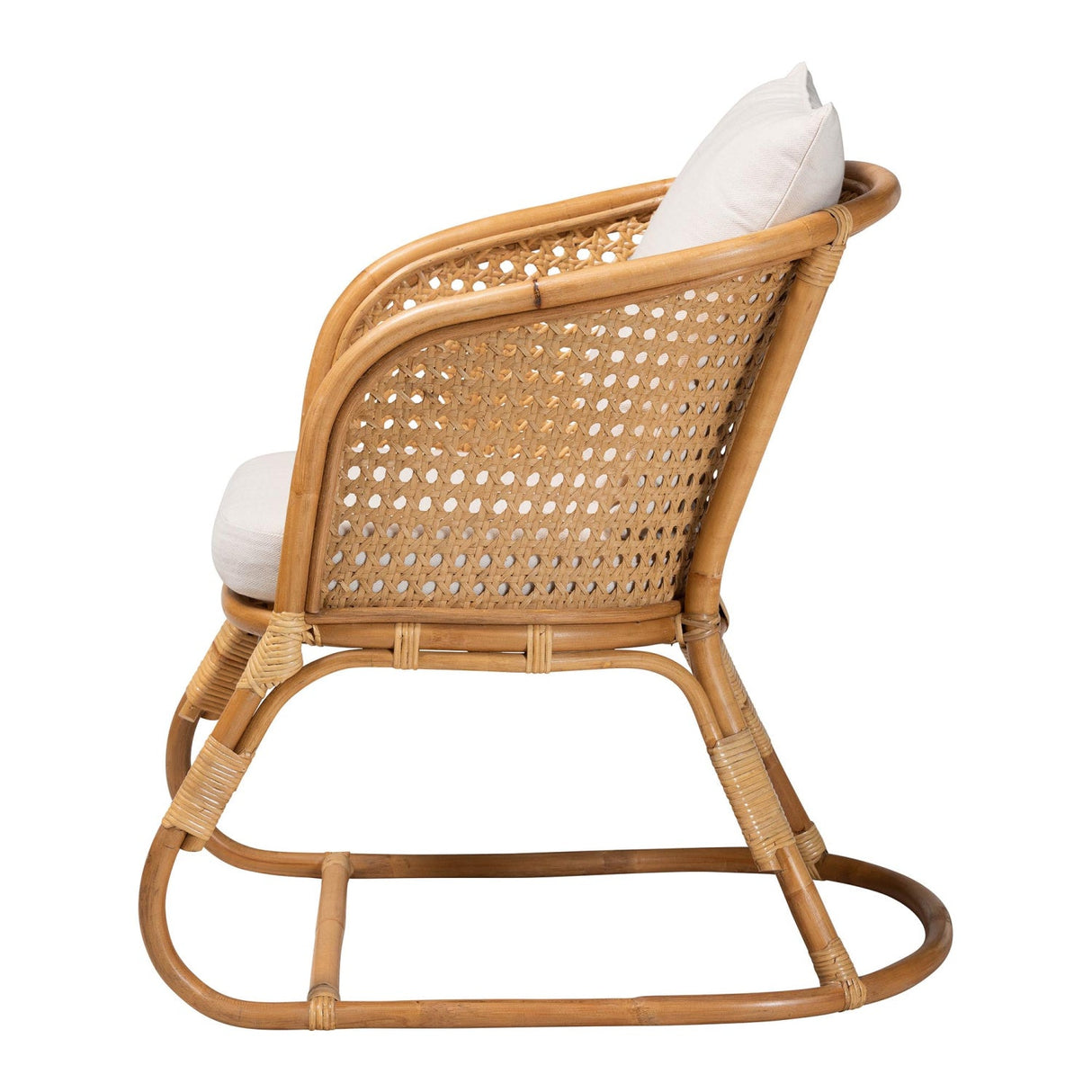 Modern European furniture - Cane Webbing Padded Accent Chair - www.oroa.com