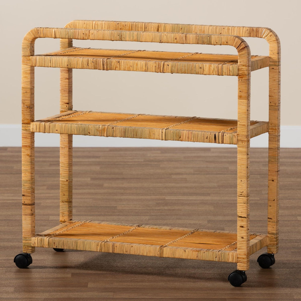 Modern European furniture - Rattan Wrapped Kitchen Cart - www.oroa.com