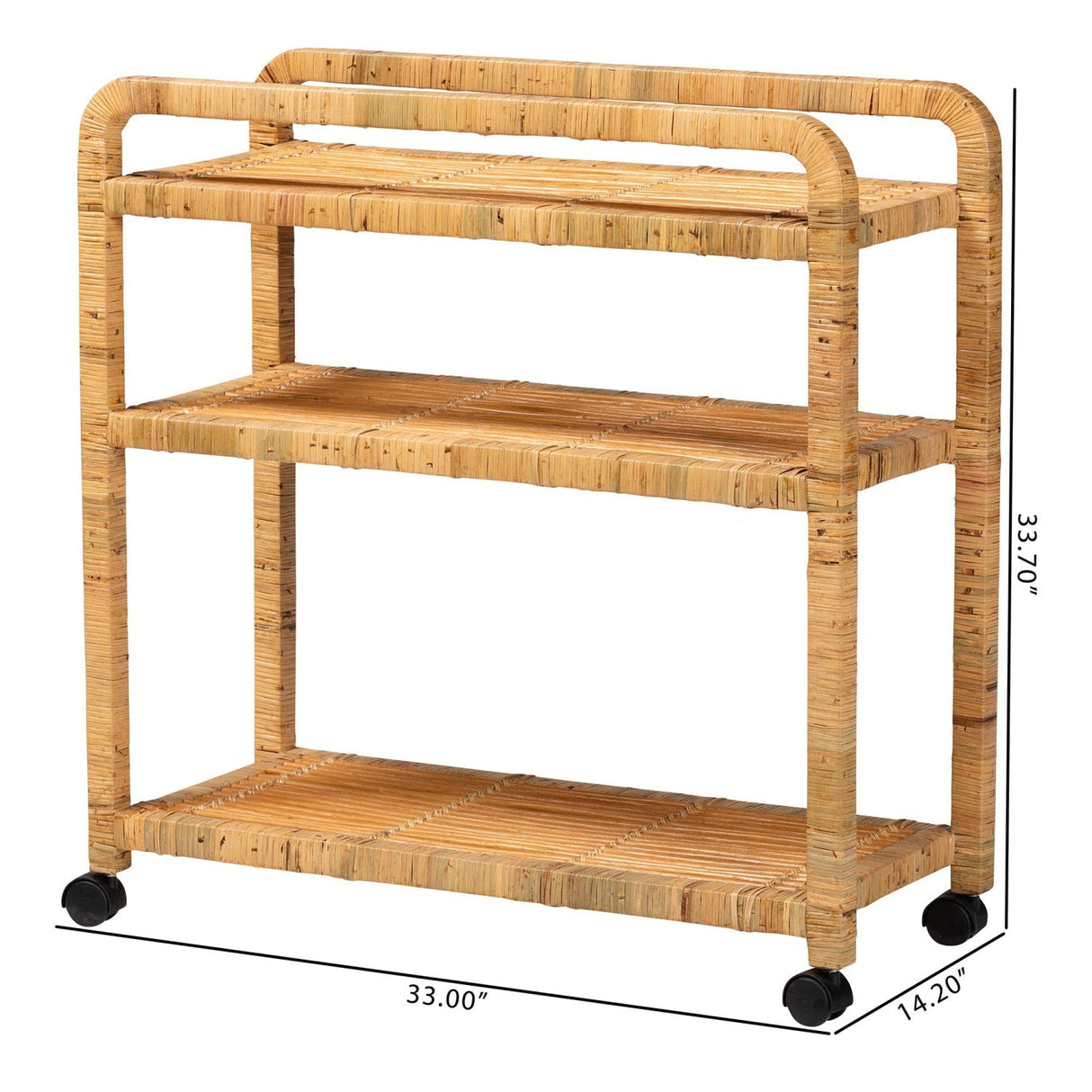 Modern European furniture - Rattan Wrapped Kitchen Cart - www.oroa.com