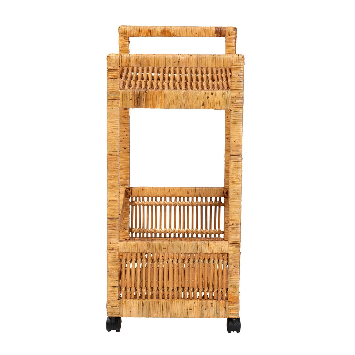 Modern European furniture - Rattan 2-Tier Kitchen Cart - www.oroa.com