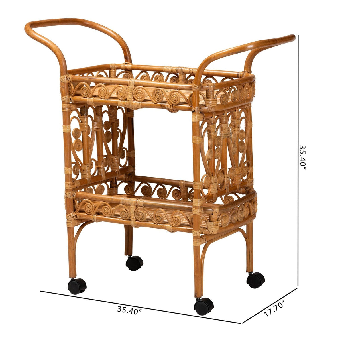 Modern European furniture - Natural Rattan Kitchen Cart - www.oroa.com