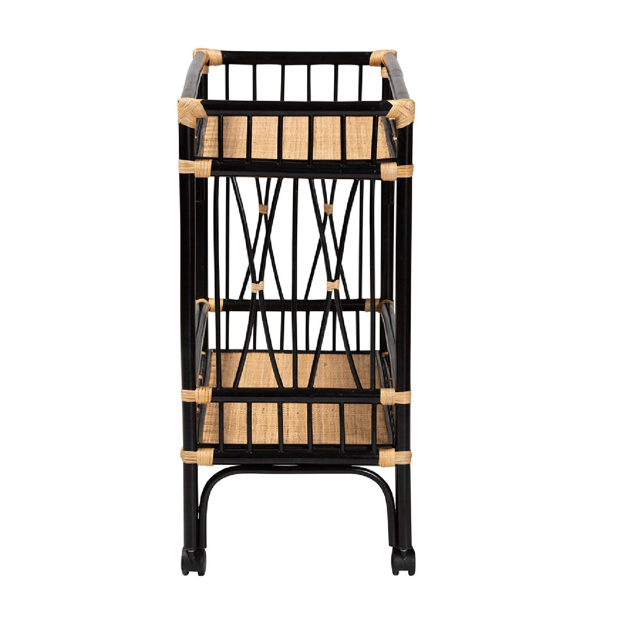 Modern European furniture - Black 2-Tier Kitchen Cart - www.oroa.com