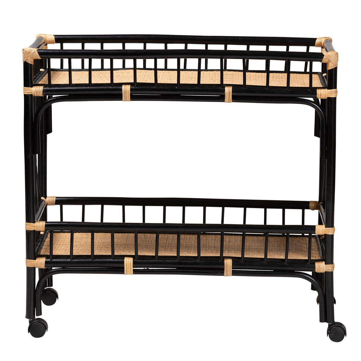 Modern European furniture - Black 2-Tier Kitchen Cart - www.oroa.com