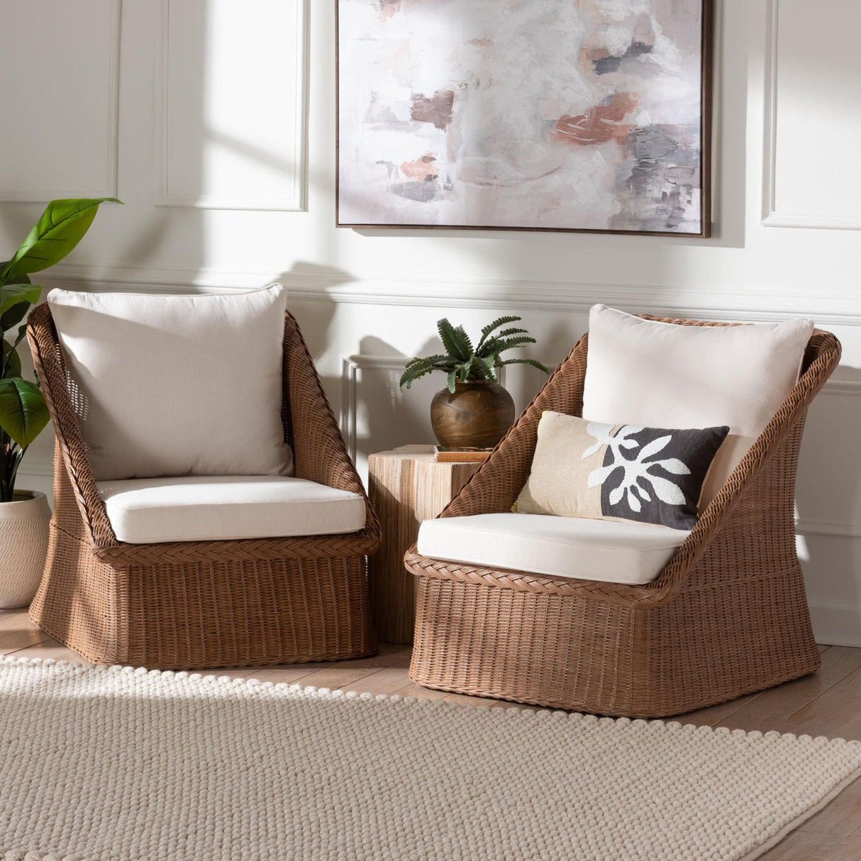 Modern European furniture - Braided Rattan Padded Lounge Chairs 2 - www.oroa.com