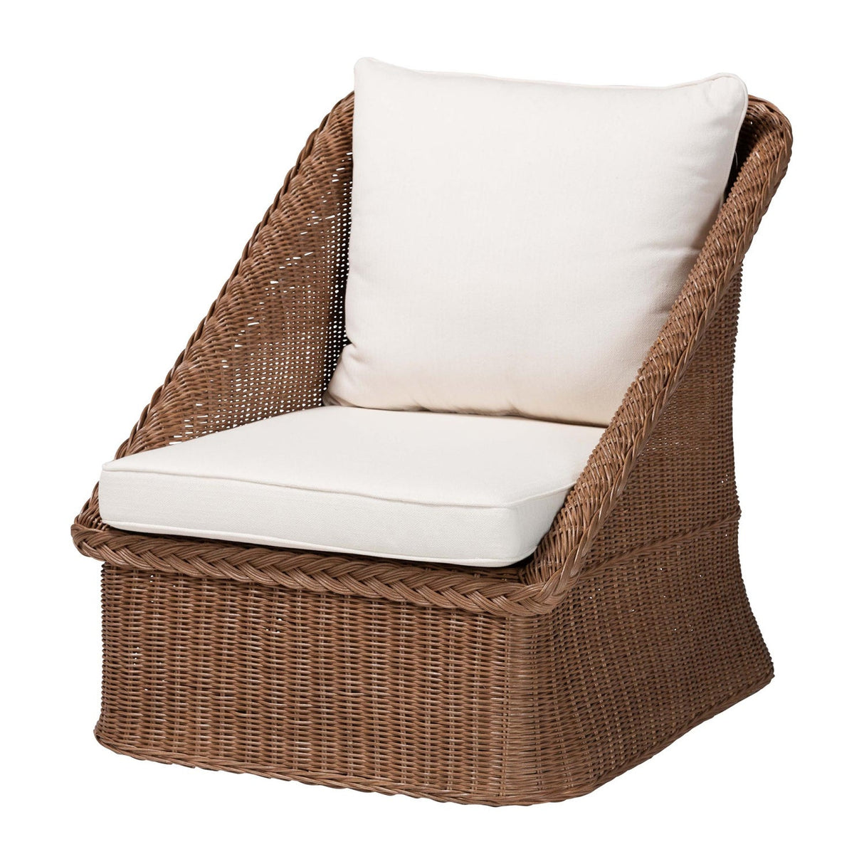 Braided Rattan Padded Lounge Chairs 2 | Bali Loom Derris | Oroa.com