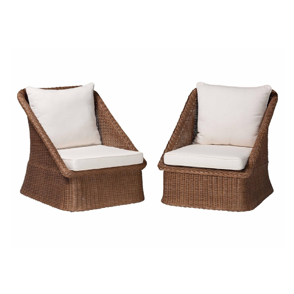 Modern European furniture - Braided Rattan Padded Lounge Chairs 2 - www.oroa.com