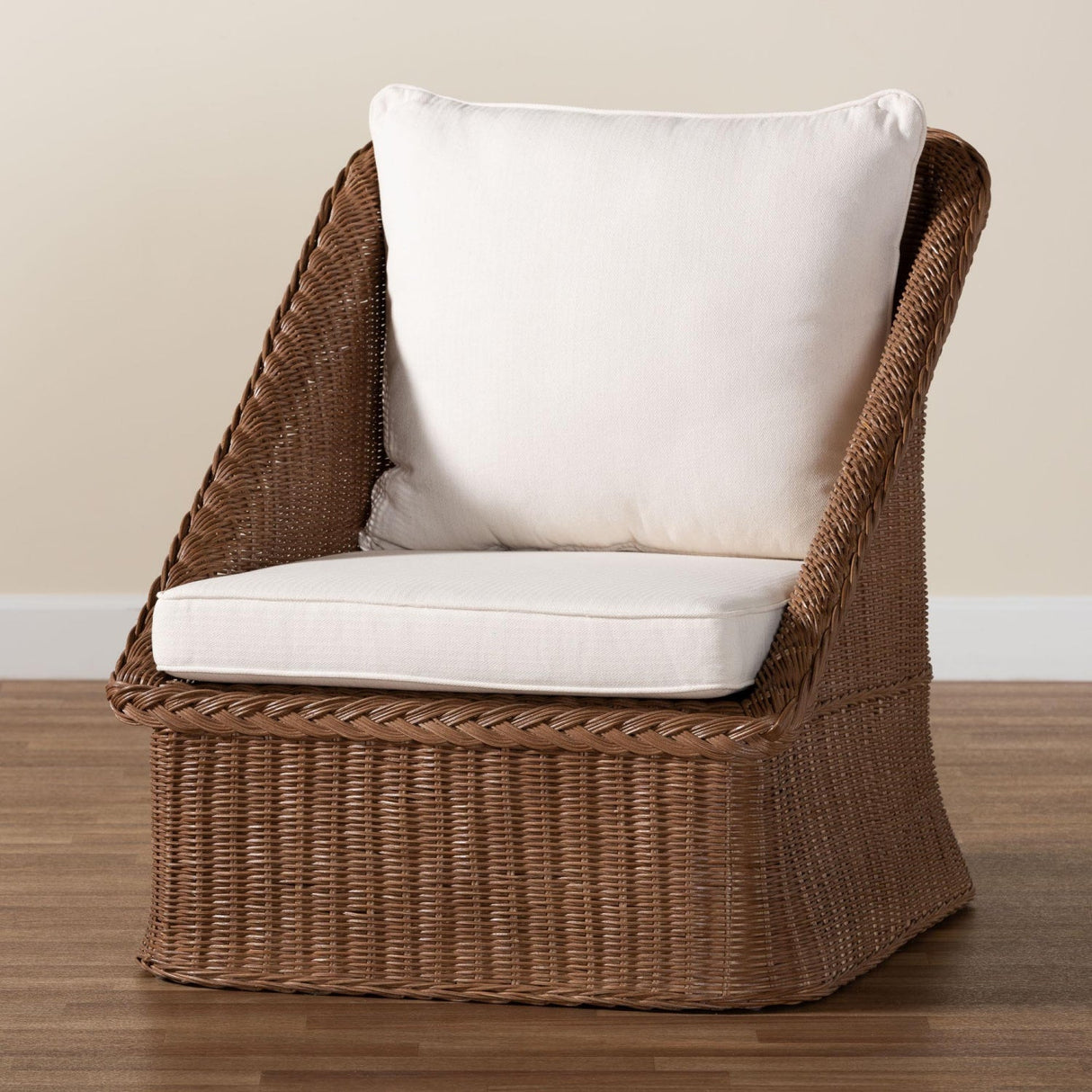 Brown Braided Rattan Accent Chair | Bali Loom Derris | Oroa.com