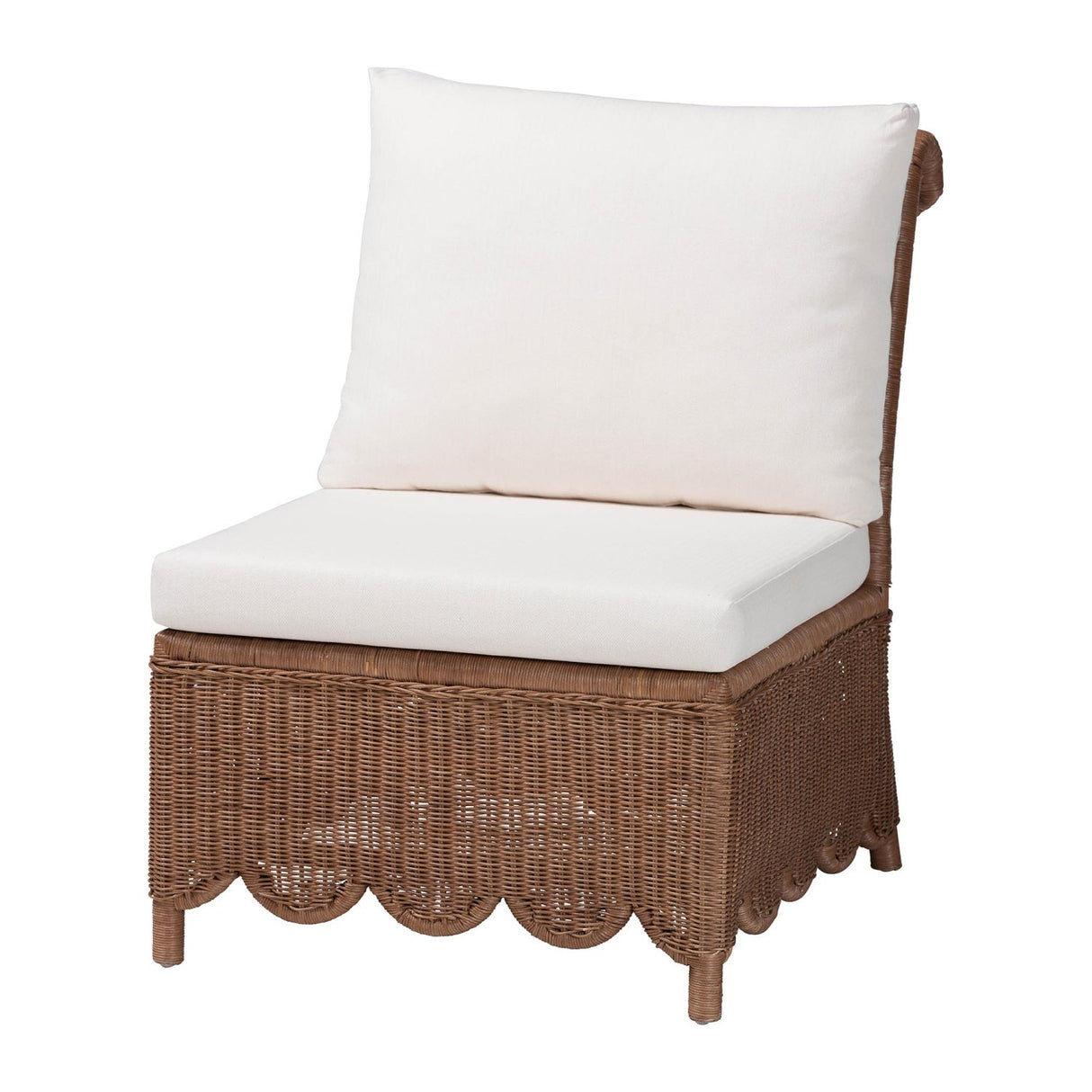 Modern European furniture - Wicker Scalloped Skirt Accent Chair - www.oroa.com