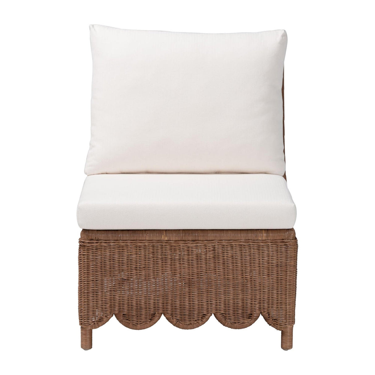 Modern European furniture - Wicker Scalloped Skirt Accent Chair - www.oroa.com