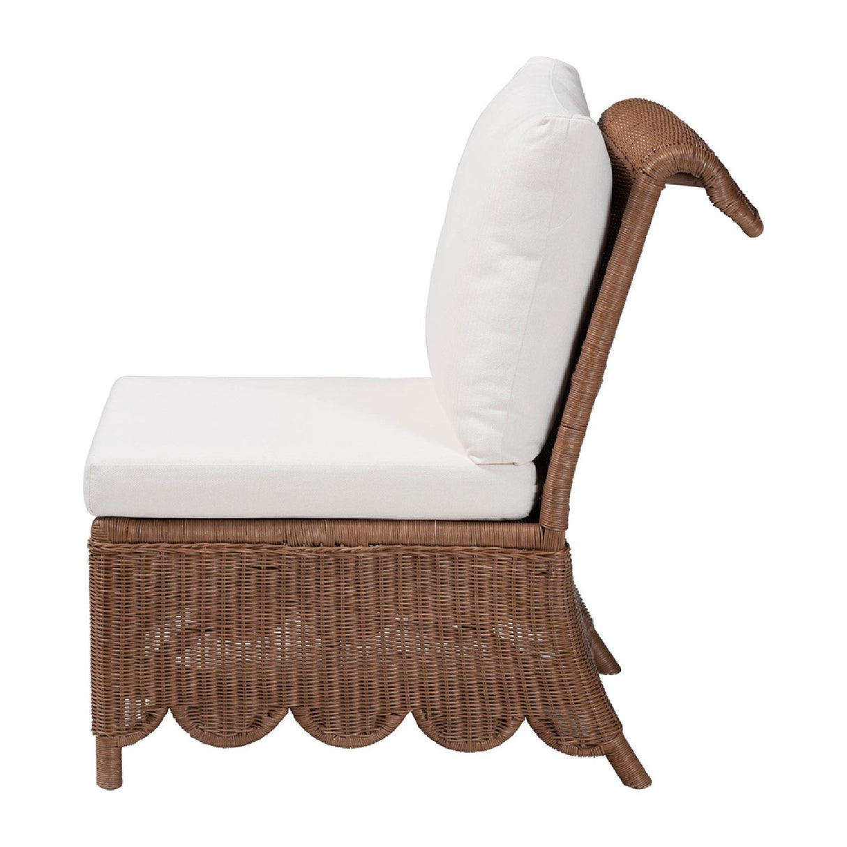 Modern European furniture - Wicker Scalloped Skirt Accent Chair - www.oroa.com